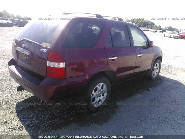 2HNYD18612H501820 - 2002 ACURA MDX TOURING RED photo 4