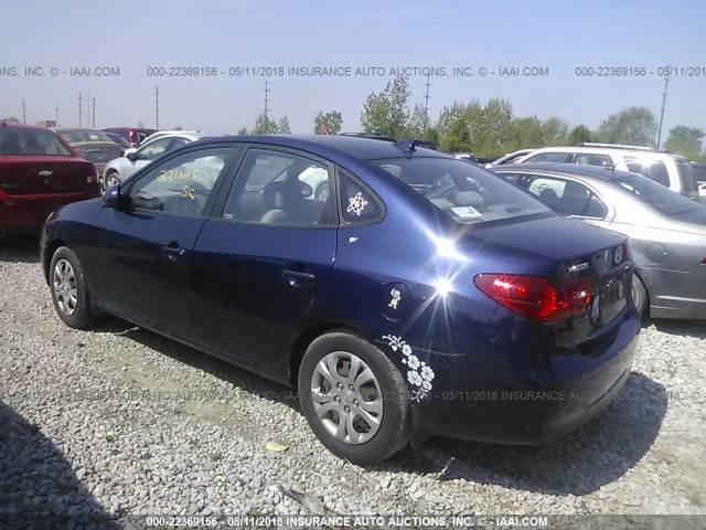 KMHDU46D59U799329 - 2009 HYUNDAI ELANTRA GLS/SE BLUE photo 3