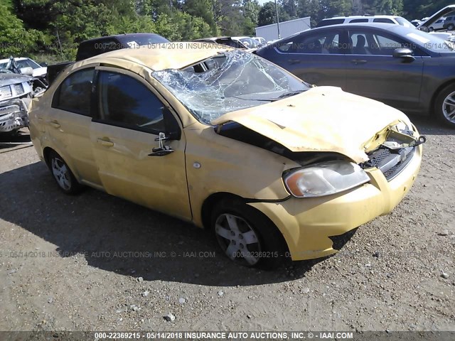 KL1TD56647B162567 - 2007 CHEVROLET AVEO LS YELLOW photo 1