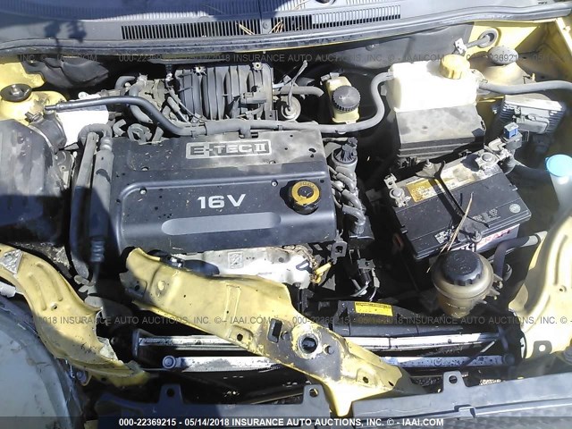 KL1TD56647B162567 - 2007 CHEVROLET AVEO LS YELLOW photo 10