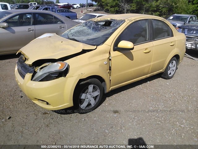 KL1TD56647B162567 - 2007 CHEVROLET AVEO LS YELLOW photo 2