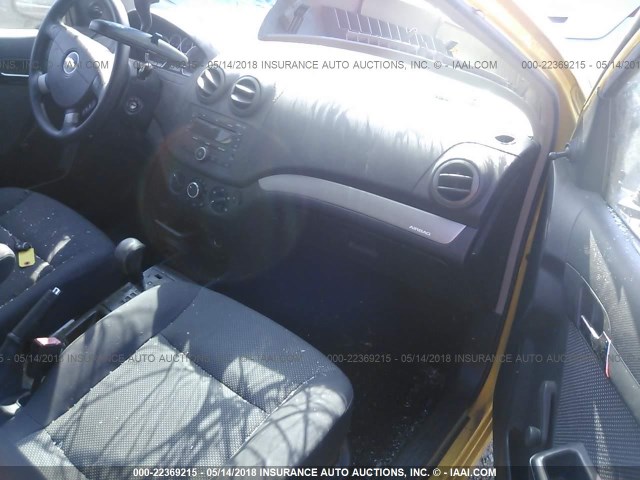KL1TD56647B162567 - 2007 CHEVROLET AVEO LS YELLOW photo 5
