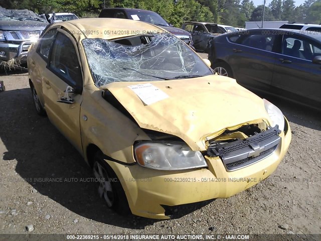 KL1TD56647B162567 - 2007 CHEVROLET AVEO LS YELLOW photo 6