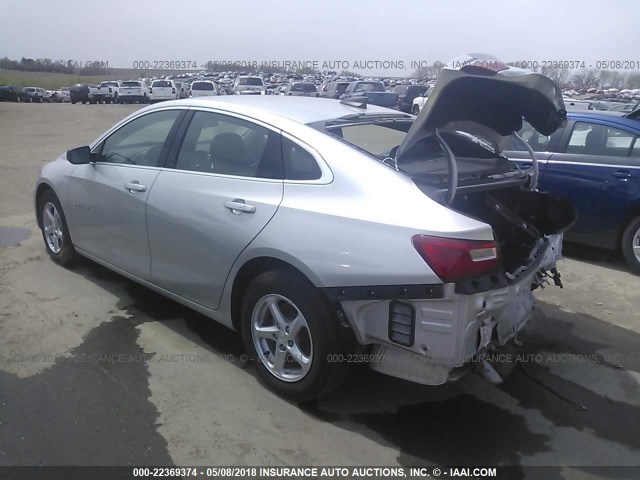 1G1ZB5ST5JF142633 - 2018 CHEVROLET MALIBU LS ვერცხლისფერი ფოტო 3
