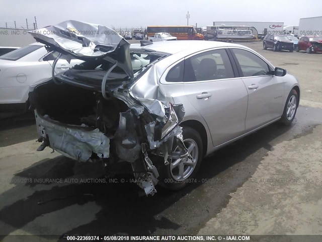1G1ZB5ST5JF142633 - 2018 CHEVROLET MALIBU LS ვერცხლისფერი ფოტო 4