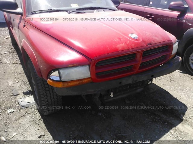 1D7GL32N44S634525 - 2004 DODGE DAKOTA SPORT RED photo 6