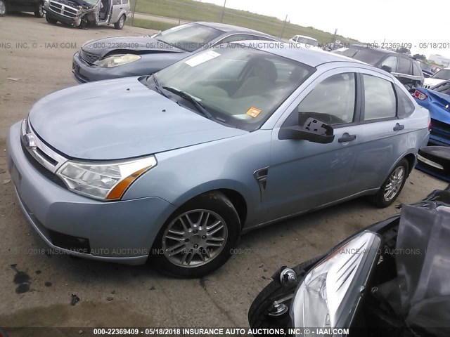 1FAHP35N88W286070 - 2008 FORD FOCUS SE/SEL/SES Light Blue photo 2