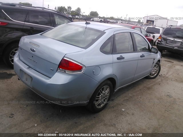 1FAHP35N88W286070 - 2008 FORD FOCUS SE/SEL/SES Light Blue photo 4