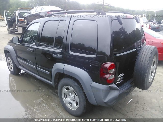 1J4GL48K37W687110 - 2007 JEEP LIBERTY SPORT BLACK photo 3