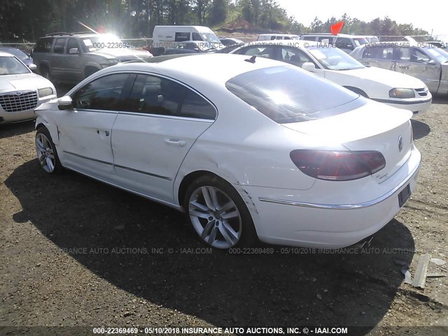 WVWRN7AN9DE522968 - 2013 VOLKSWAGEN CC LUXURY WHITE photo 3