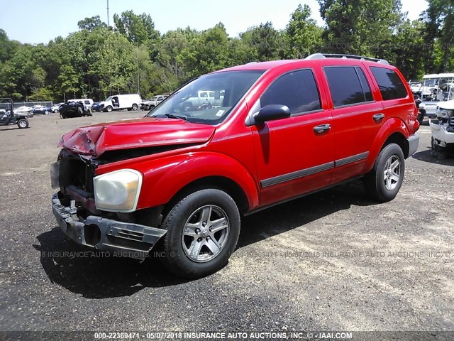 1D4HB38N76F123978 - 2006 DODGE DURANGO SXT RED photo 2