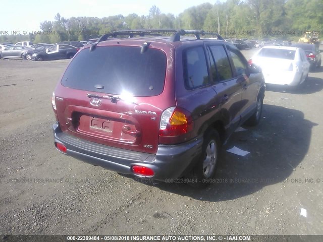 KM8SC73D34U687752 - 2004 HYUNDAI SANTA FE GLS/LX RED photo 4