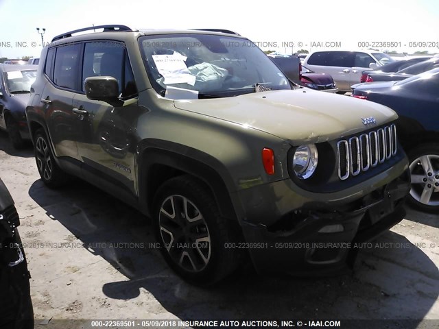 ZACCJABT4FPB31538 - 2015 JEEP RENEGADE LATITUDE GREEN photo 1