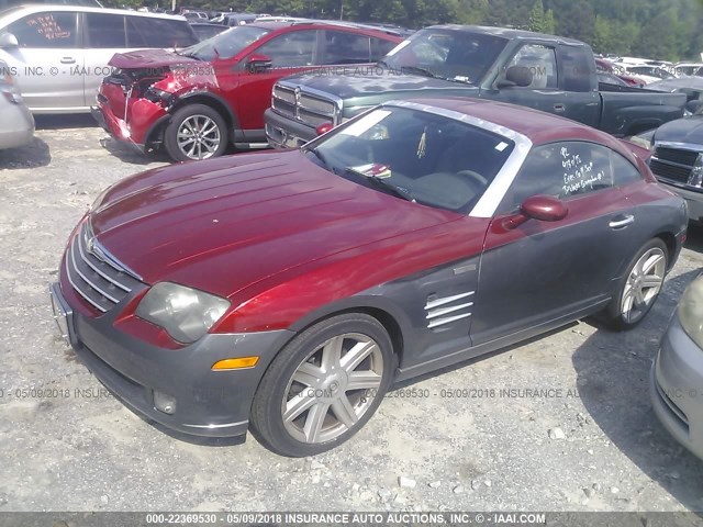 1C3AN69L86X065088 - 2006 CHRYSLER CROSSFIRE LIMITED RED photo 2