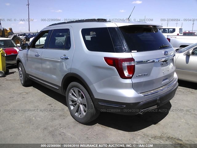 1FM5K7F88JGA04811 - 2018 FORD EXPLORER LIMITED Silber Foto 3