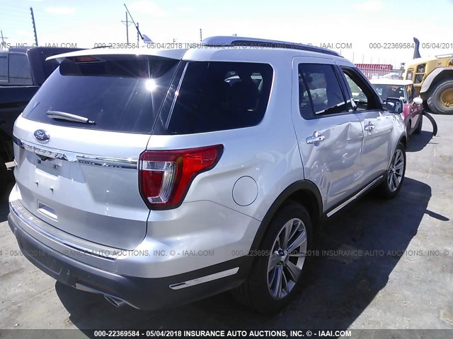 1FM5K7F88JGA04811 - 2018 FORD EXPLORER LIMITED Silber Foto 4