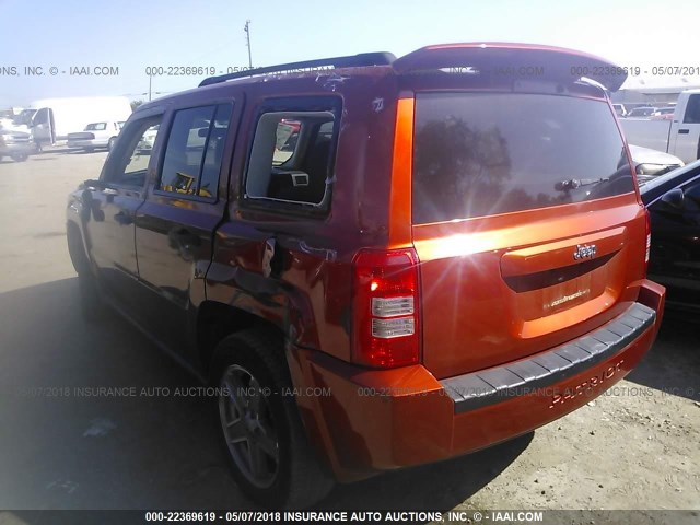 1J8FT28W38D576183 - 2008 JEEP PATRIOT SPORT ORANGE photo 3