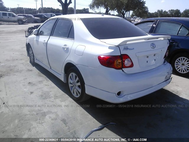 2T1BU40E89C141093 - 2009 TOYOTA COROLLA S/LE/XLE WHITE photo 3