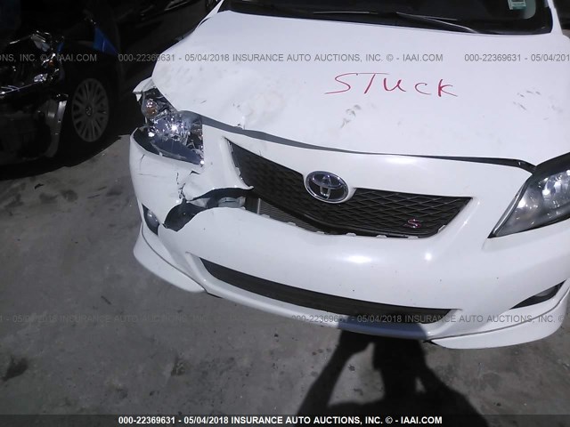 2T1BU40E89C141093 - 2009 TOYOTA COROLLA S/LE/XLE WHITE photo 6