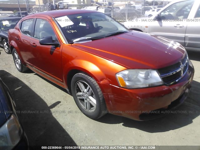 1B3LC56J48N160058 - 2008 DODGE AVENGER SXT ORANGE photo 1