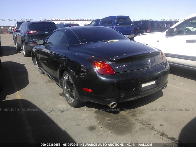 JTHFN48Y550063243 - 2005 LEXUS SC 430 BLACK photo 3