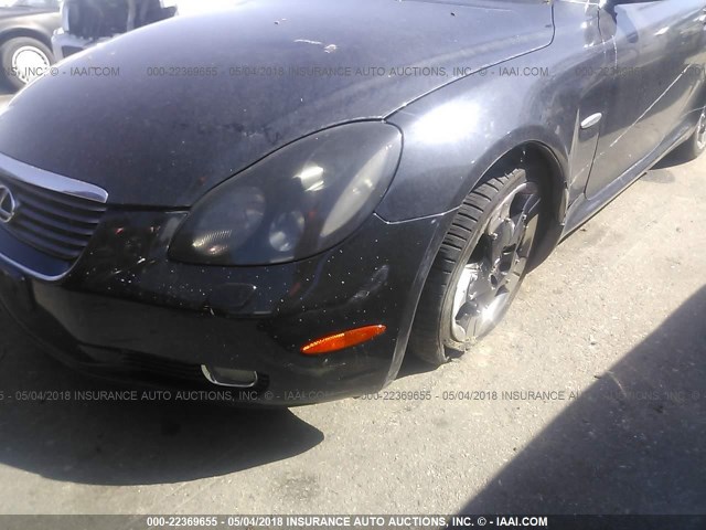 JTHFN48Y550063243 - 2005 LEXUS SC 430 BLACK photo 6