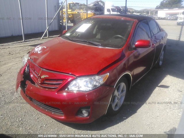 5YFBU4EE9DP115233 - 2013 TOYOTA COROLLA S/LE RED photo 2