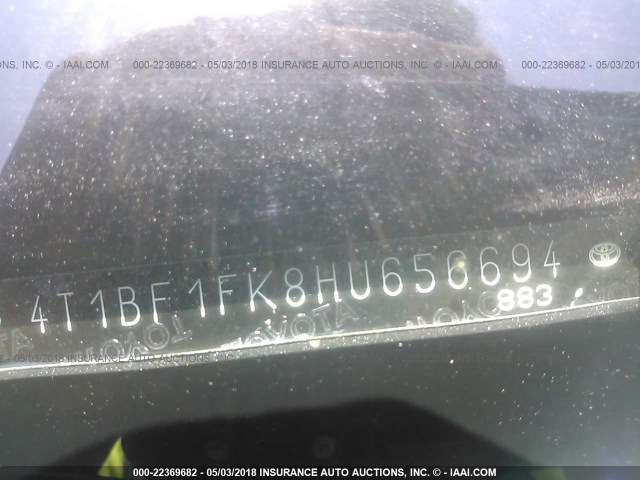 4T1BF1FK8HU656694 - 2017 TOYOTA CAMRY LE/XLE/SE/XSE GRAY photo 9