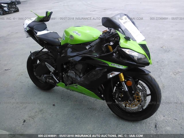 JKBZXJE18DA001784 - 2013 KAWASAKI ZX636 E GREEN photo 1