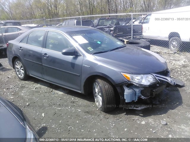 4T1BD1FKXEU097747 - 2014 TOYOTA CAMRY HYBRID/LE/XLE GRAY photo 1