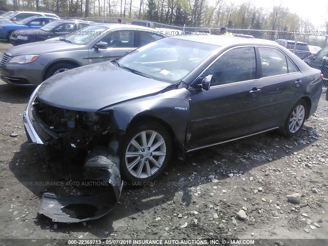 4T1BD1FKXEU097747 - 2014 TOYOTA CAMRY HYBRID/LE/XLE GRAY photo 2