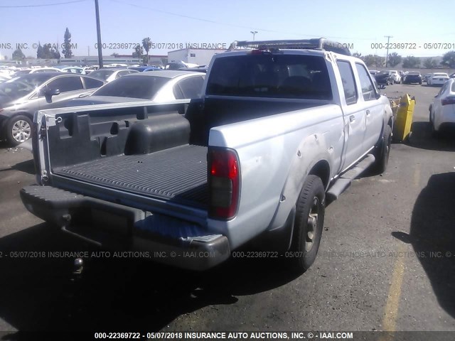 1N6ED29X32C362926 - 2002 NISSAN FRONTIER CREW CAB XE/CREW CAB SE SILVER photo 4