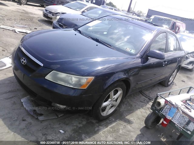 5NPEU46F17H254925 - 2007 HYUNDAI SONATA SE/LIMITED BLUE photo 2