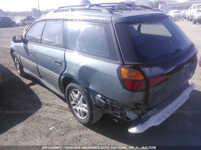 4S3BH6650Y7656743 - 2000 SUBARU LEGACY OUTBACK GREEN photo 3