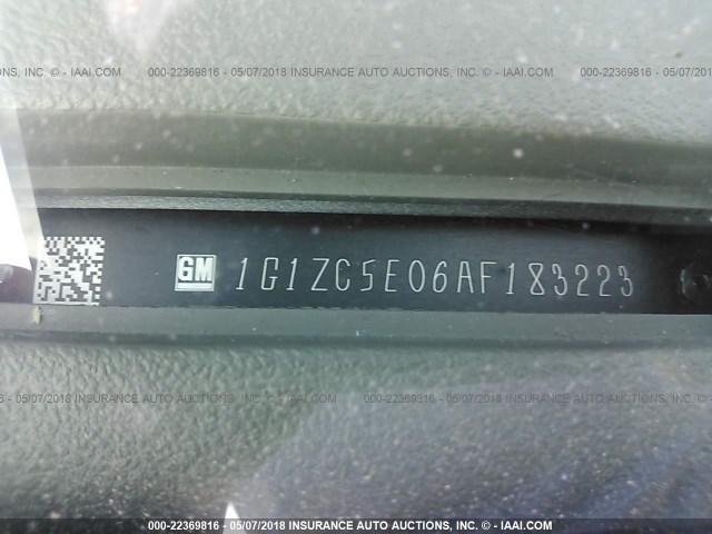 1G1ZC5E06AF183223 - 2010 CHEVROLET MALIBU 1LT 银色 照片 9