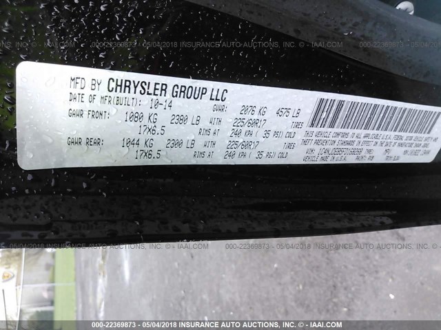 1C4NJDEB5FD168268 - 2015 JEEP COMPASS LATITUDE 黑色 照片 9