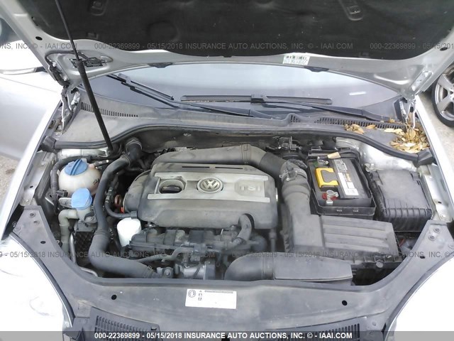 3VWRJ7AJ6AM056458 - 2010 VOLKSWAGEN JETTA WOLFSBURG 银色 照片 10
