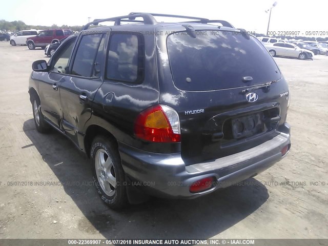 KM8SC13D52U261782 - 2002 HYUNDAI SANTA FE GLS/LX BLACK photo 3