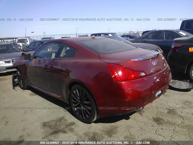 JN1CV6EK2EM110353 - 2014 INFINITI Q60 JOURNEY/IPL BURGUNDY photo 3