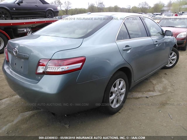 4T1BF3EK2BU648093 - 2011 TOYOTA CAMRY SE/LE/XLE GREEN photo 4