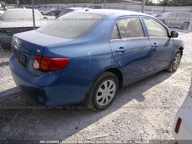 JTDBL40E199087032 - 2009 TOYOTA COROLLA LE/XLE BLUE photo 4