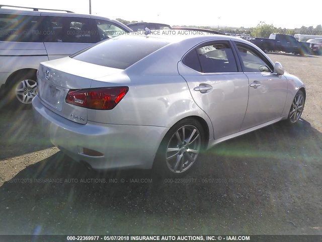 JTHBK262585059811 - 2008 LEXUS IS 250 SILVER photo 4