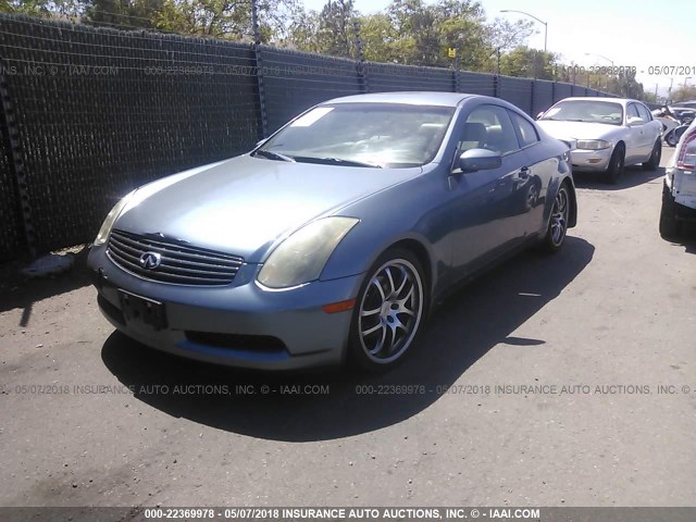 JNKCV54E45M413698 - 2005 INFINITI G35 Light Blue photo 2