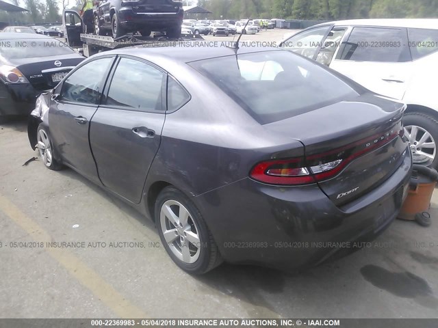 1C3CDFBB6FD265529 - 2015 DODGE DART SXT GRAY photo 3