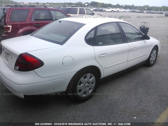 1FAHP52U63A262086 - 2003 FORD TAURUS LX WHITE photo 4