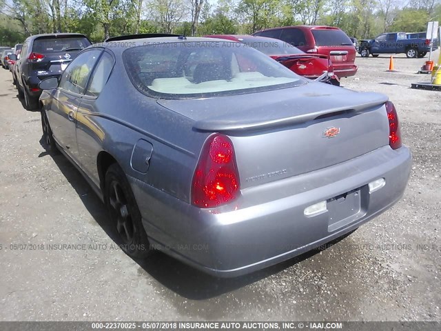 2G1WM16K569263444 - 2006 CHEVROLET MONTE CARLO LT GRAY photo 3