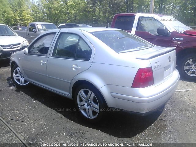 3VWTG69M42M035509 - 2002 VOLKSWAGEN JETTA GLX SILVER photo 3