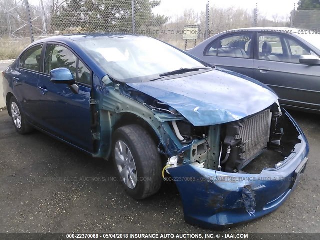 19XFB2F55CE031646 - 2012 HONDA CIVIC LX Կապույտ լուսանկար 1