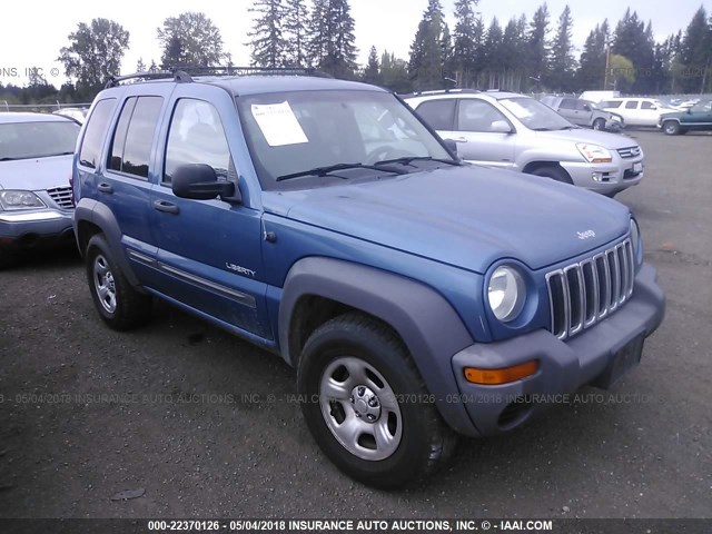 1J4GL48K54W168779 - 2004 JEEP LIBERTY SPORT BLUE photo 1