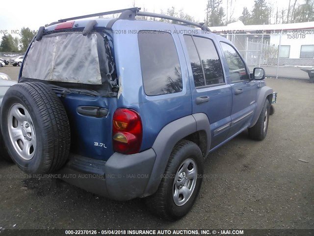 1J4GL48K54W168779 - 2004 JEEP LIBERTY SPORT 蓝色 照片 4